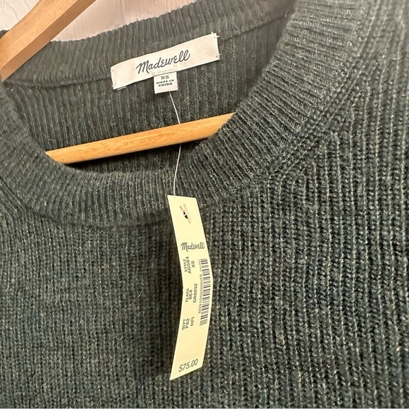 Madewell Sweater Balloon Knit Green Wool Alpaca Fall Size Extra Small New - Picture 5 of 7